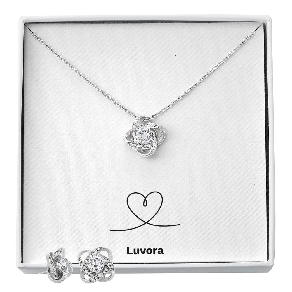 Love & Knot Necklace & Earring Set