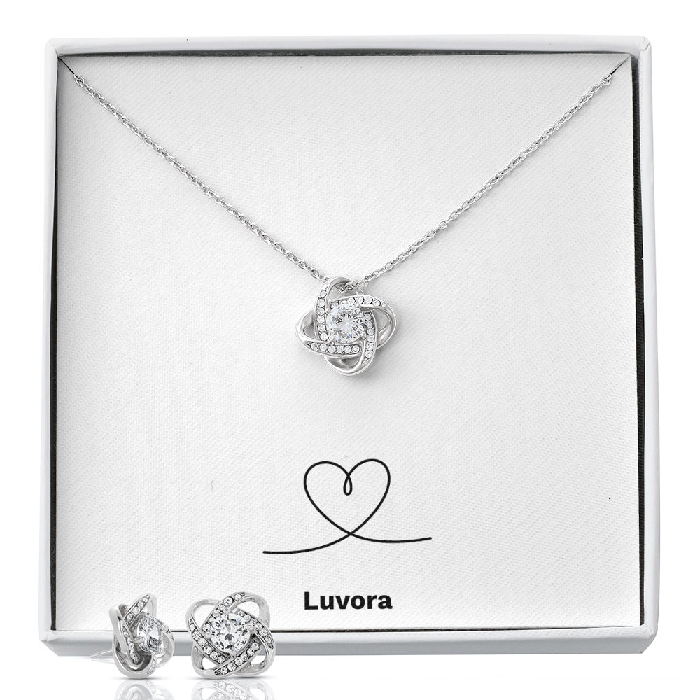 Love & Knot Necklace & Earring Set