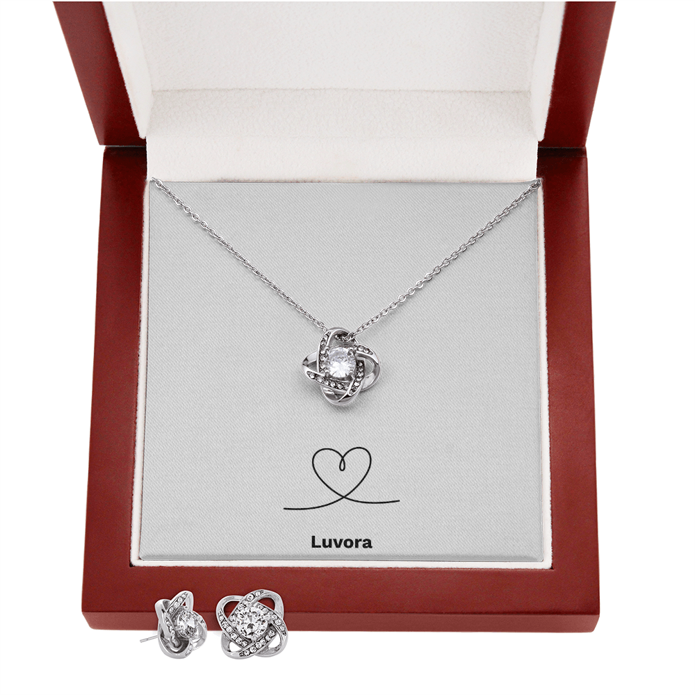 Love & Knot Necklace & Earring Set