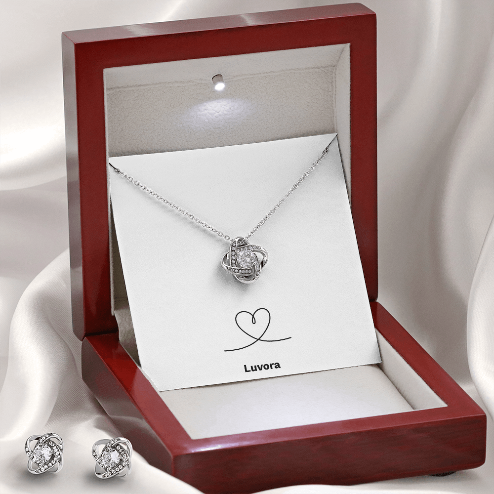 Love & Knot Necklace & Earring Set